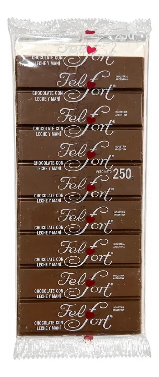 Tableta Chocolate Con Leche Y Mani Felfort X 250gr