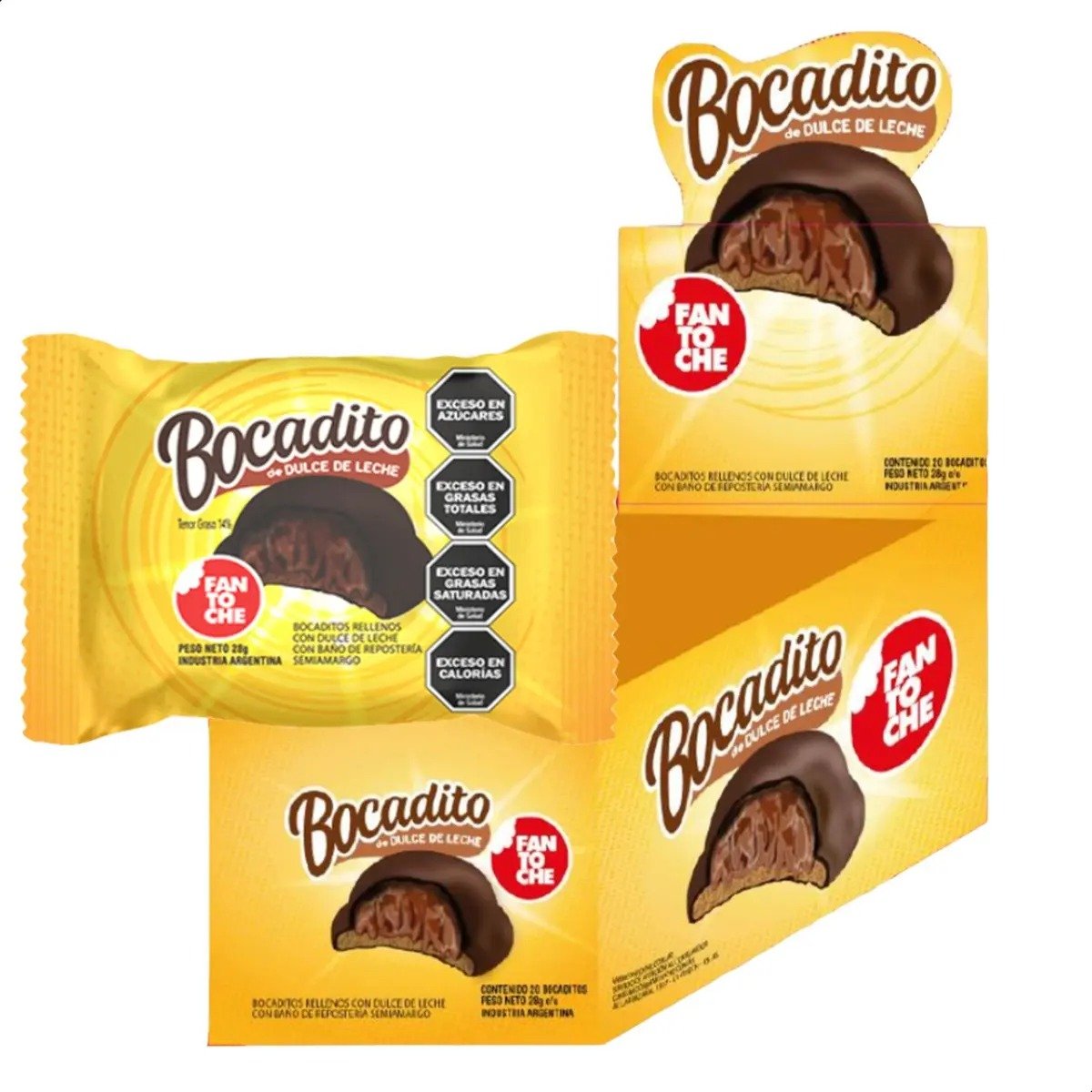 Bocaditos Dulce De Leche Fantoche Chocolate Caja X 20 unidades