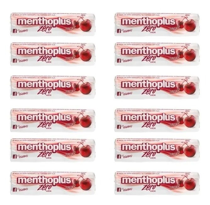 Caramelos Menthoplus Zero Sabor Cereza Sin Azúcar Pack 12 Unidades