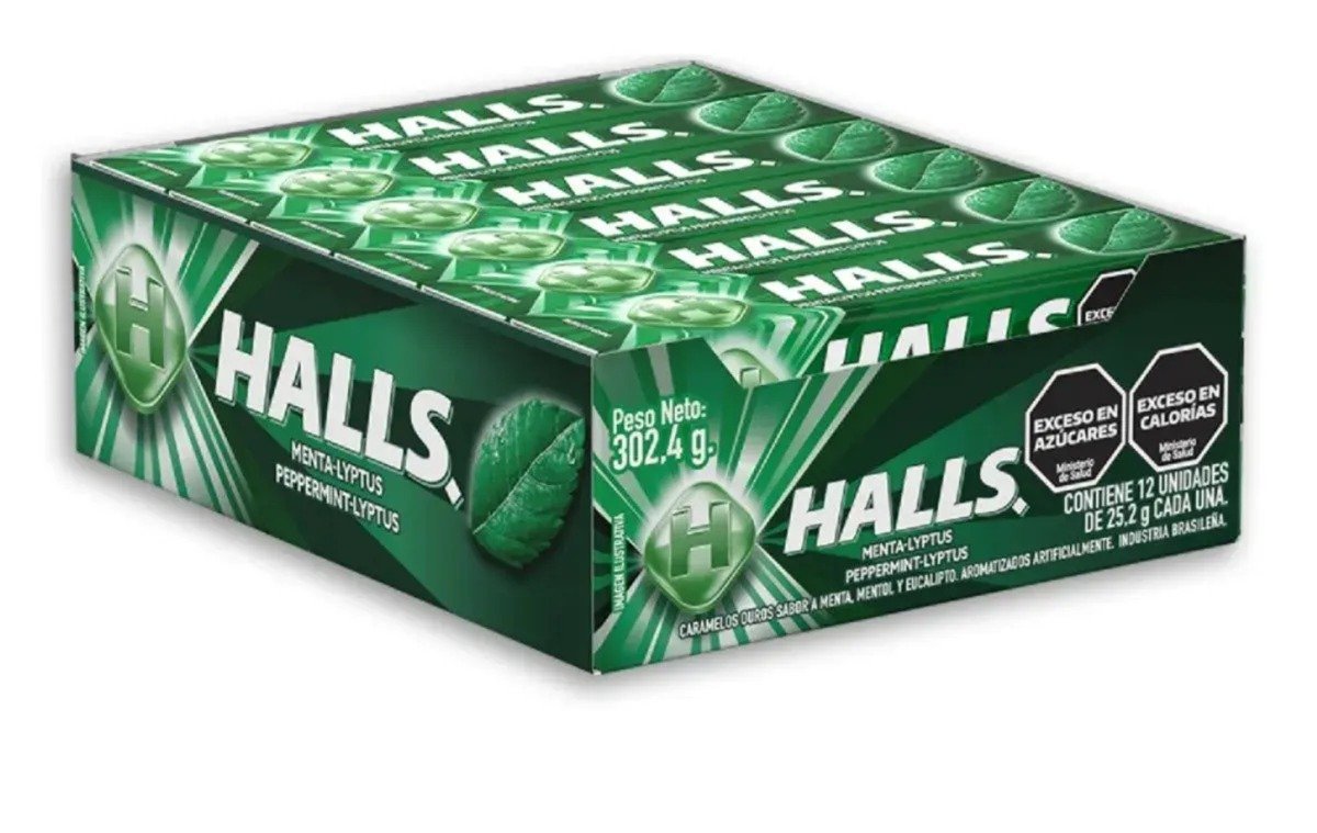 Caramelos Halls Menta Lyptus Display X 12 Unidades (varios gustos)