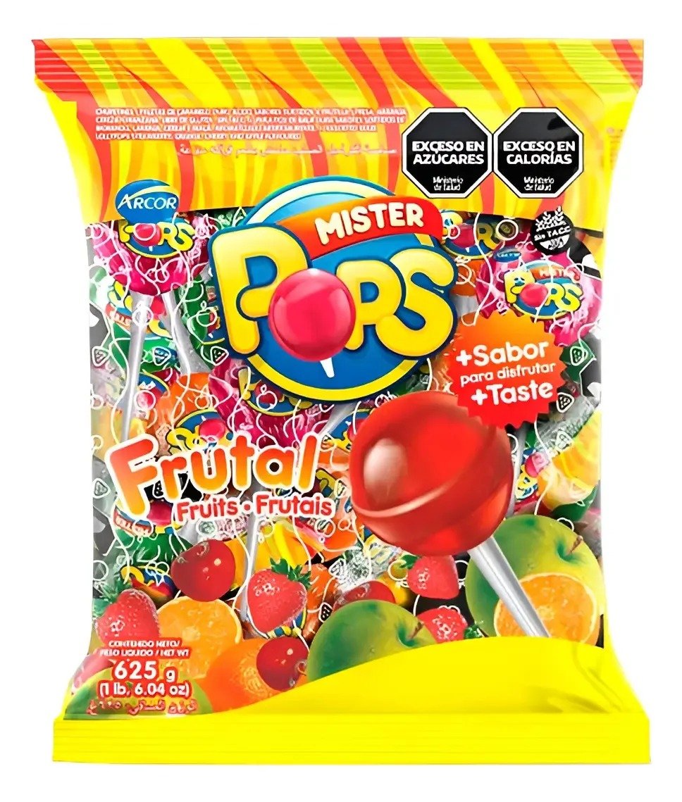 Chupetin Mr Pop Frutal Arcor Paquete 50 unidades